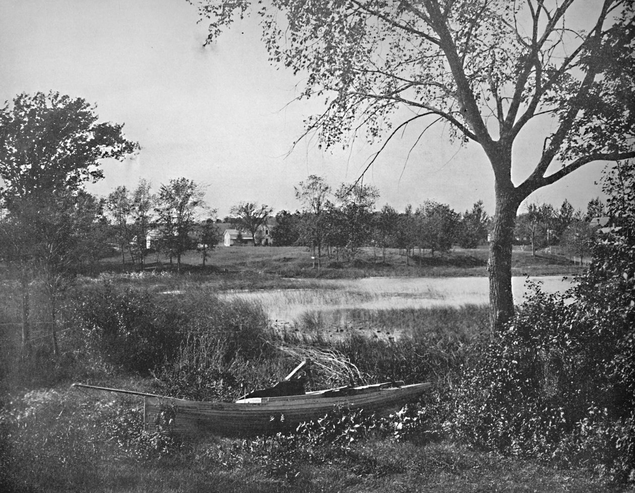 Eine Bucht in Lac la Belle, Oconomowoc, ca. 1897 von Unbekannt