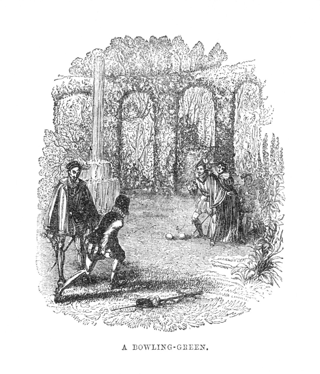 Ein Bowling-Green, ca. 1870 von Unbekannt