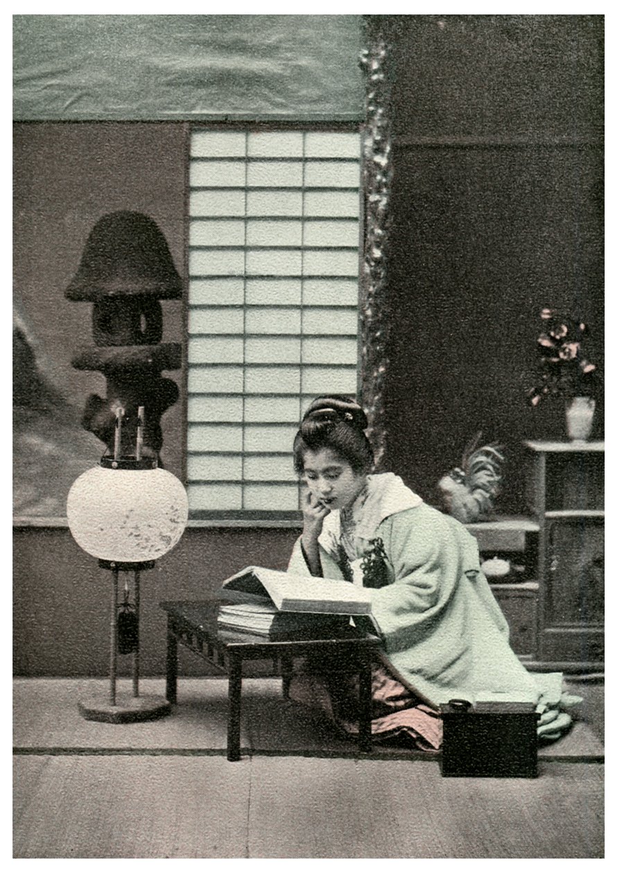 Eine fleißige Studentin, Japan, 1904 von Unbekannt