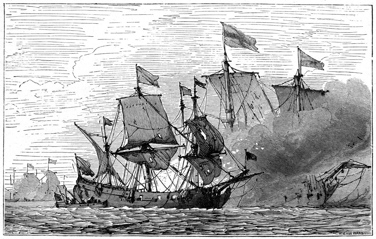 Ein französisches Brûlot-Feuerschiff, 18. Jahrhundert, 1898 von Unbekannt