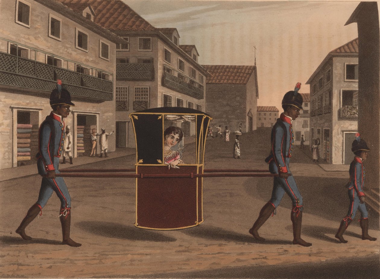 Eine Dame auf dem Weg zu einem Besuch, 1816 von Unbekannt