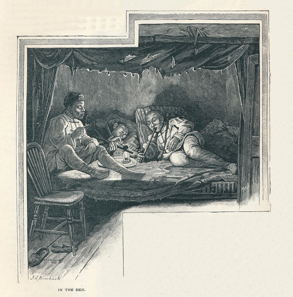 Eine Nacht in einer Opiumhöhle, 1891 von Unbekannt