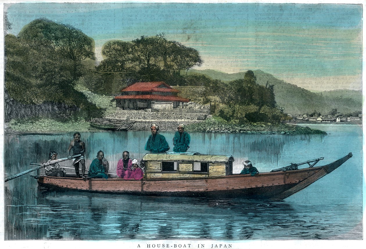 Ein Hausboot in Japan von Unbekannt