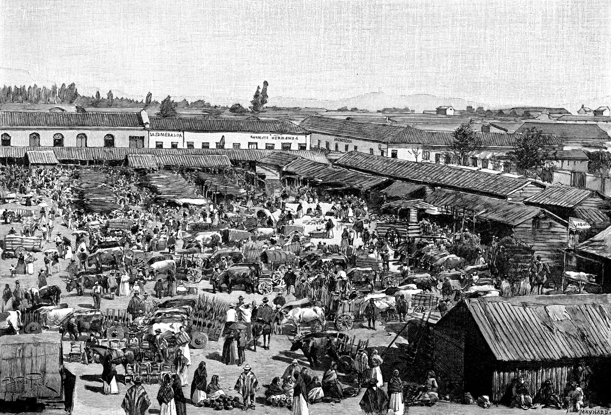 Ein Marktplatz, Chile, 1895 von Unbekannt