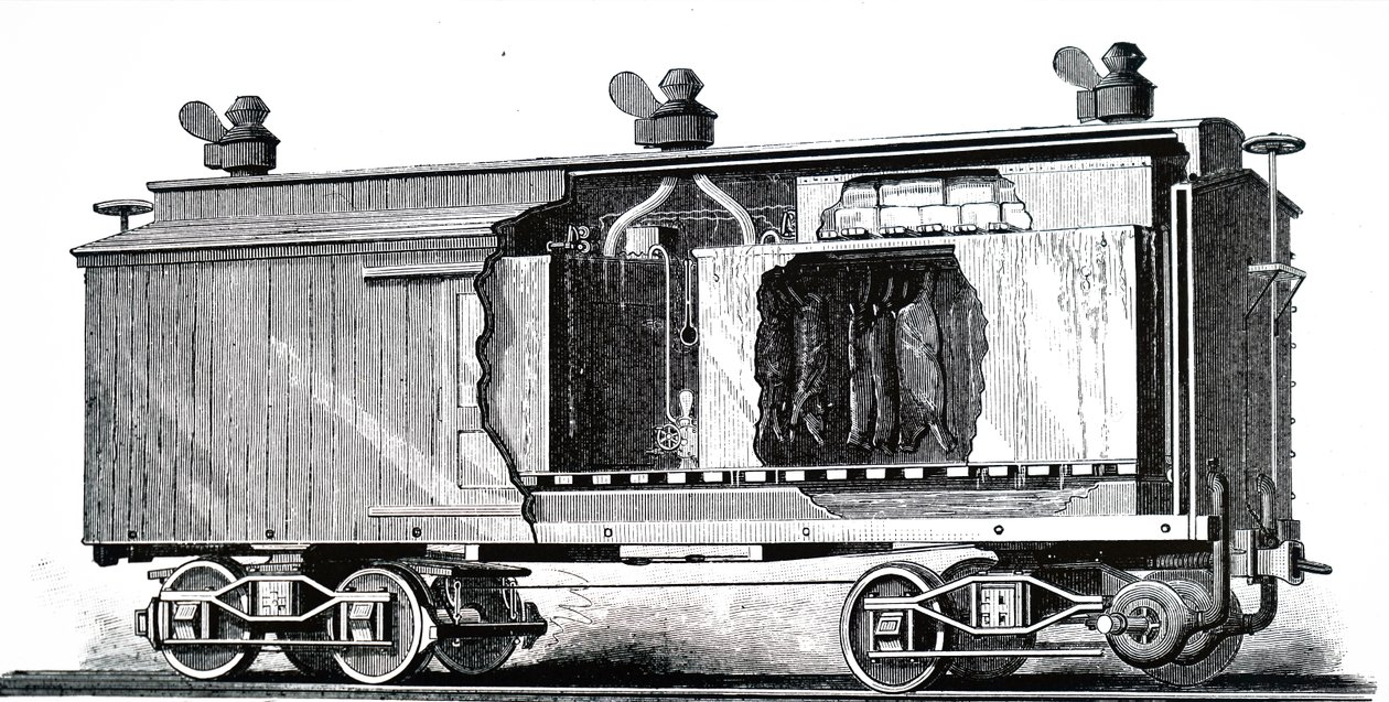 Ein gekühlter Eisenbahnwagen von Unbekannt