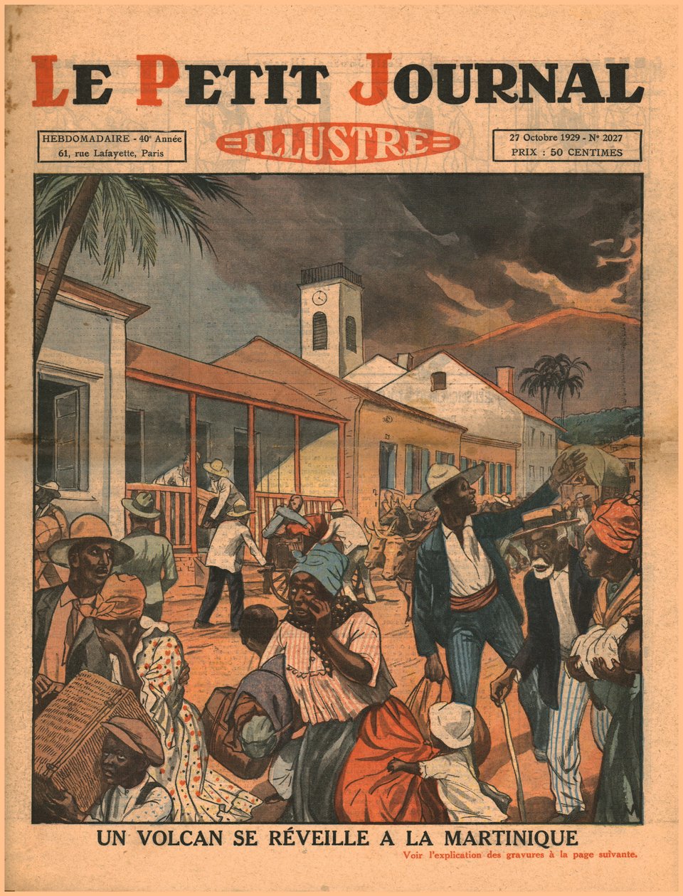Ein Vulkan bricht auf Martinique aus, 1929 von Unbekannt