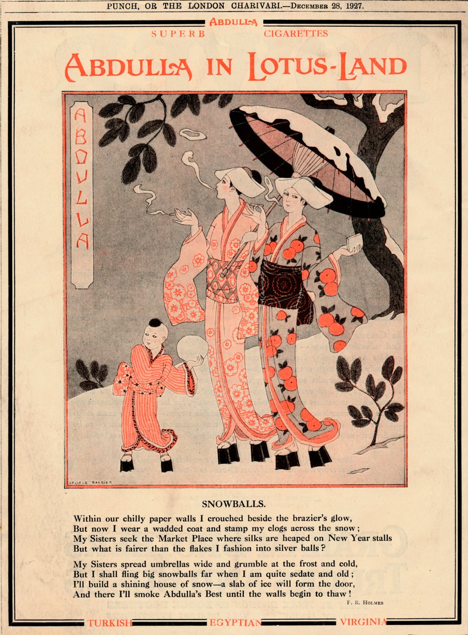Abdullas im Lotusland - Schneebälle, 1927 von Unbekannt