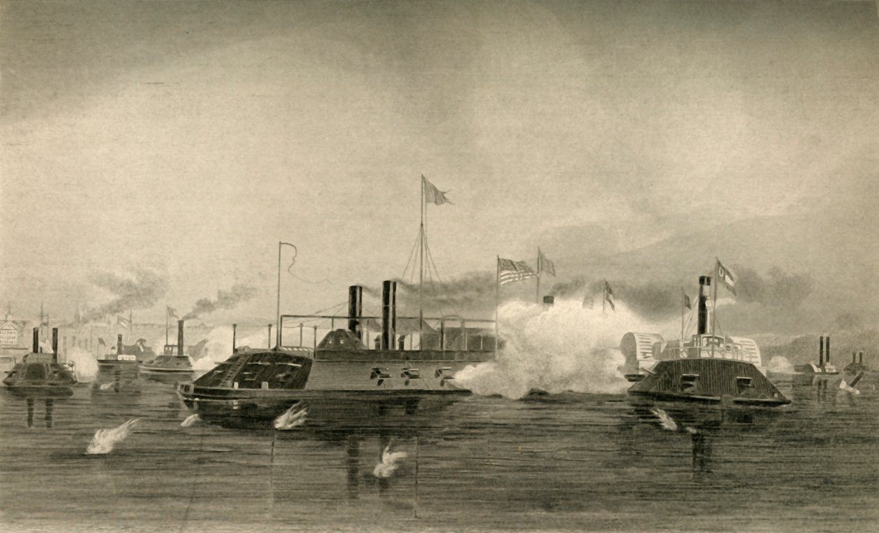 Aktion der Kanonenboote in Memphis, 1878 von Unbekannt