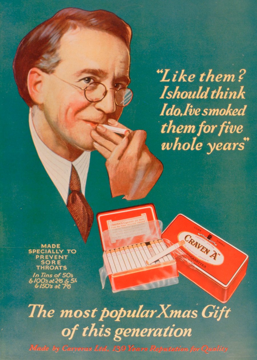 Werbung für Craven A Zigaretten, 1927 von Unbekannt