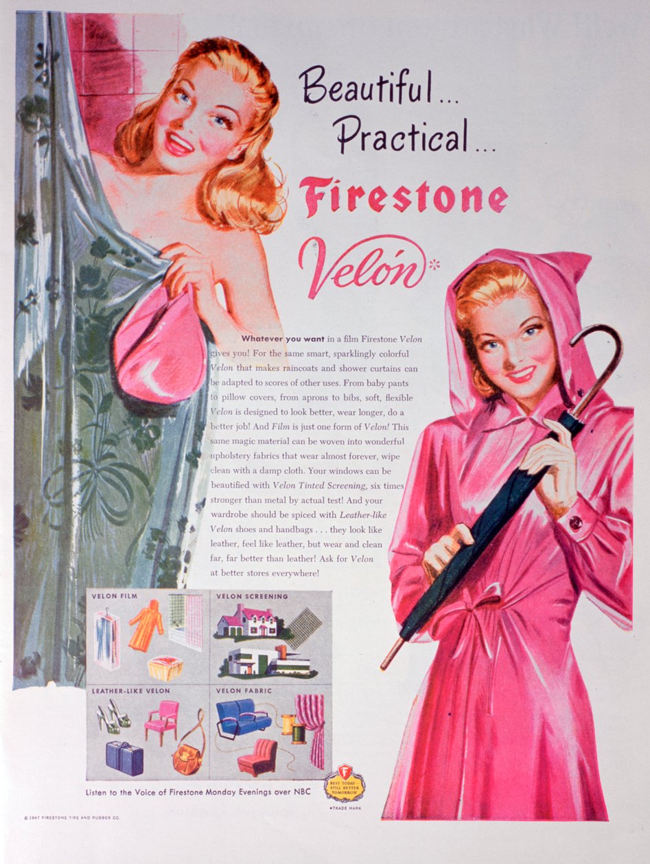 Werbung für Firestone Velon, 1947 von Unbekannt