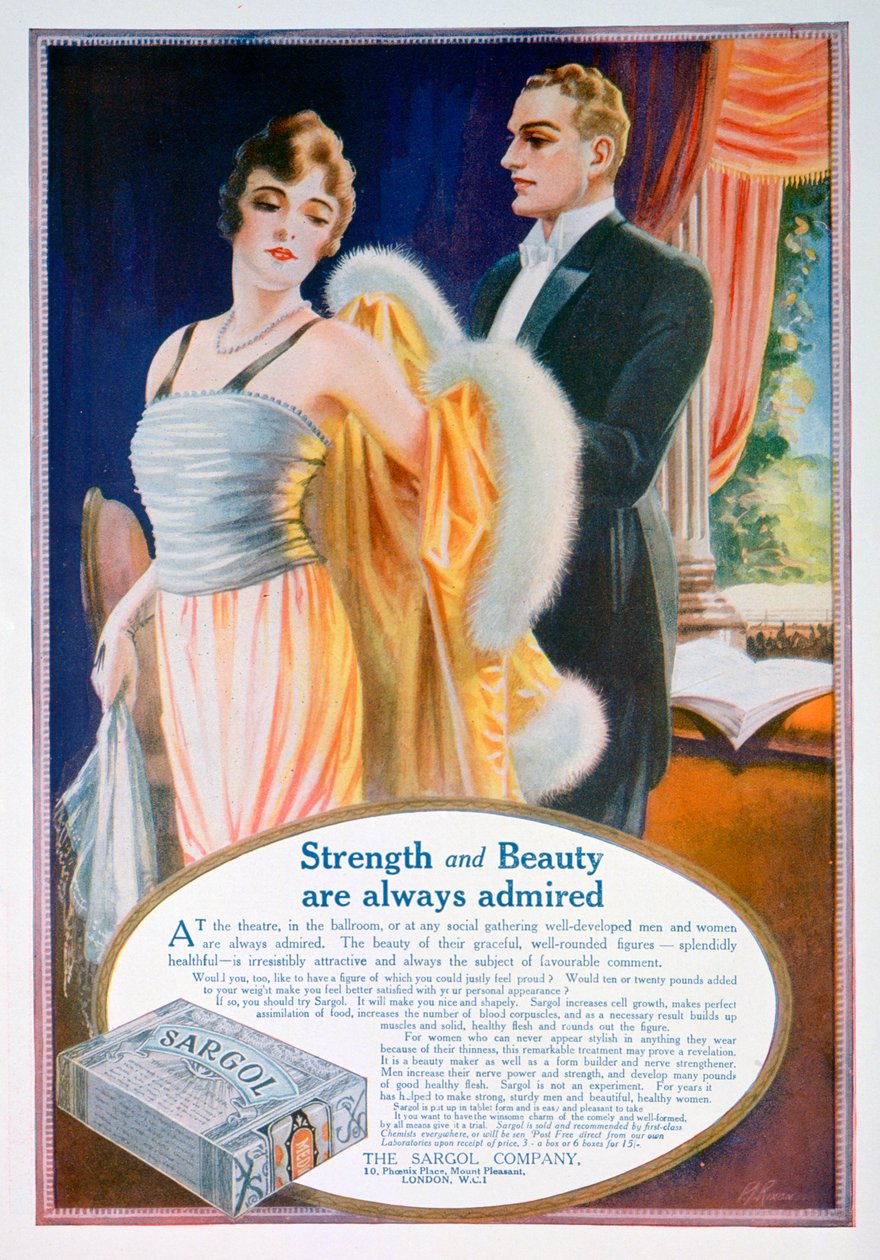 Werbung für Sargol Körperformung, 1921 von Unbekannt