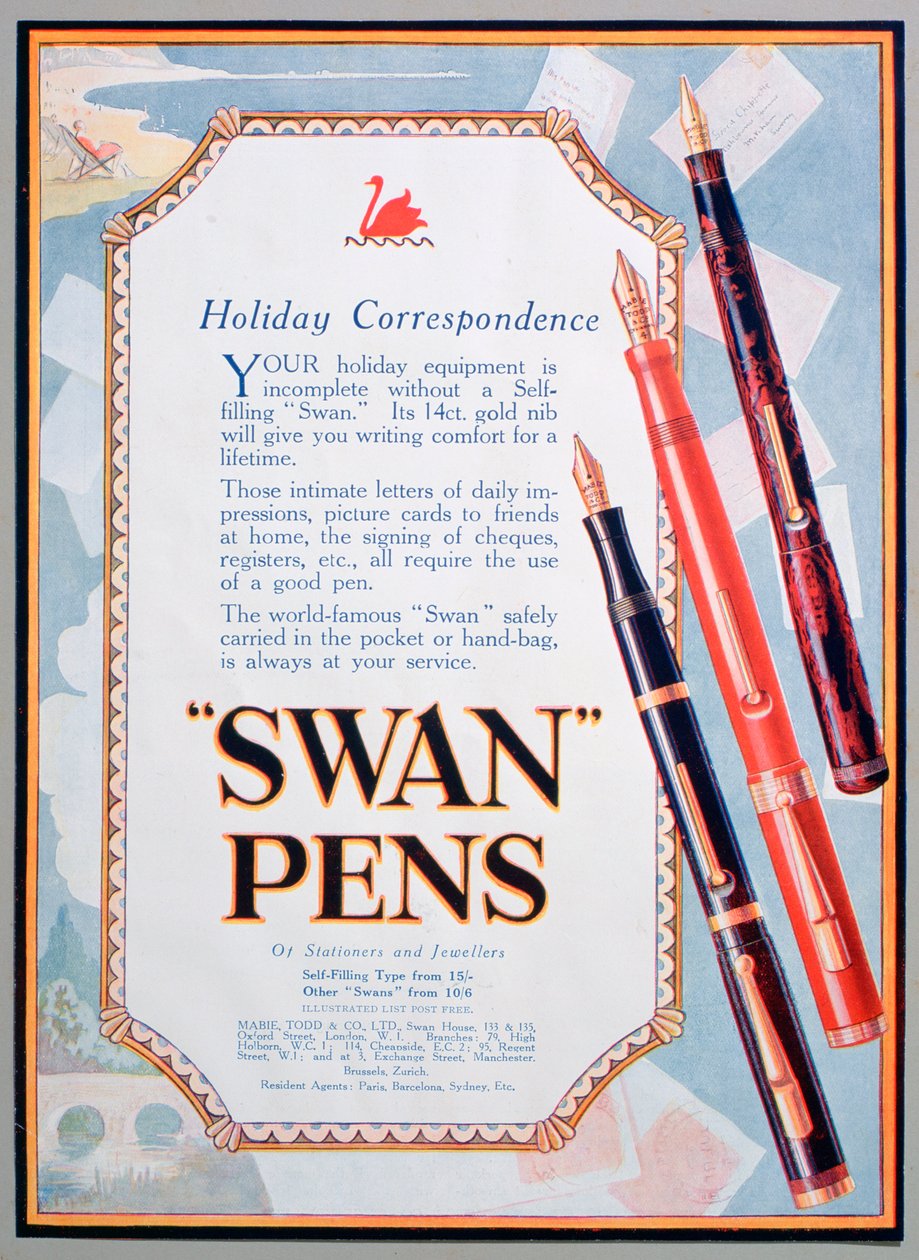 Werbung für Swan-Füller, 1906 von Unbekannt