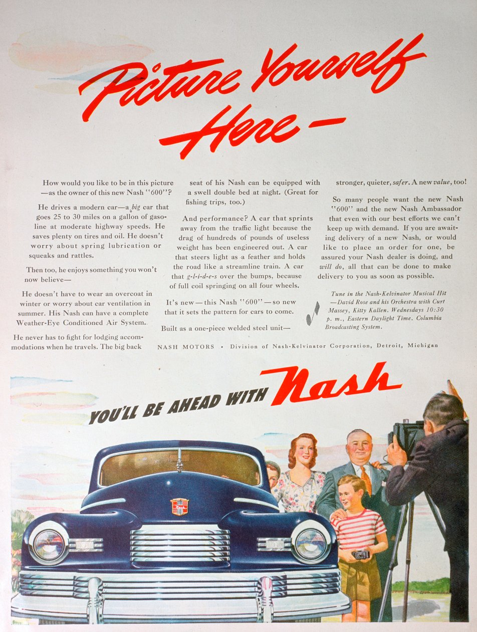 Werbung für das Nash 600 Auto, 1946 von Unbekannt