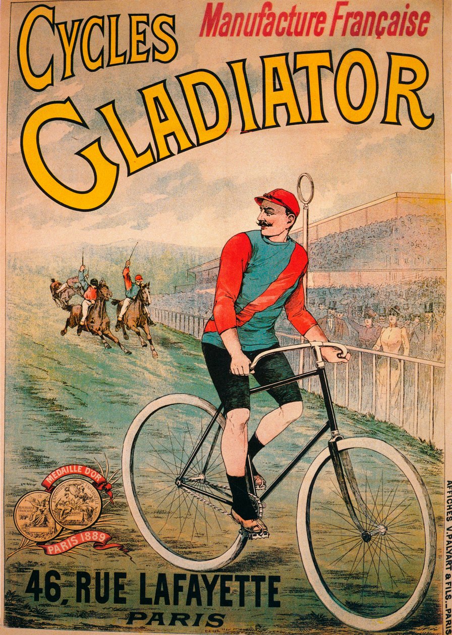 Werbung für Cycles Gladiator Fahrräder, ca. 1900 von Unbekannt