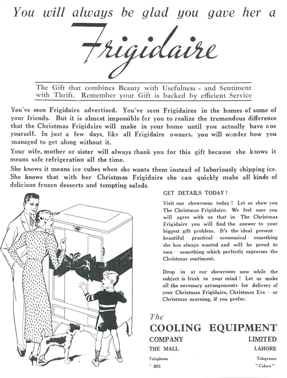 Werbung für Frigidaire-Kühlschränke, 1936 von Unbekannt
