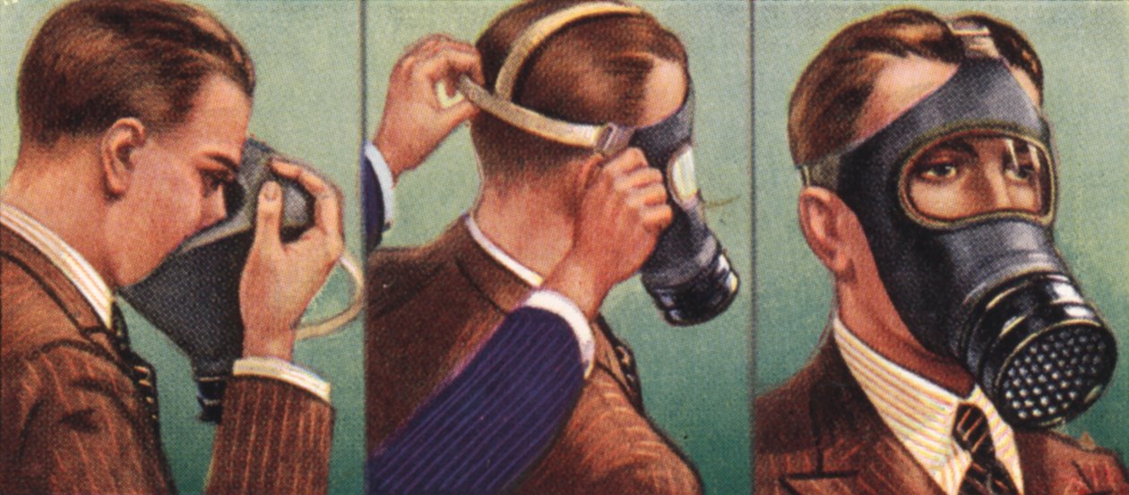 Luftschutzmaßnahmen, Zigarettenkarte, britisch, 1938 von Unbekannt