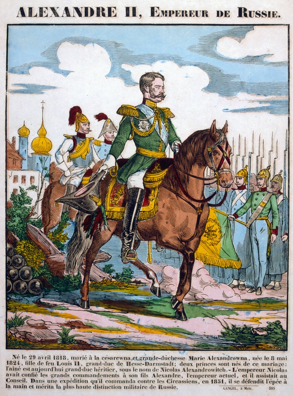 Alexander II., Zar von Russland, bei der Truppeninspektion, ca. 1855 von Unbekannt