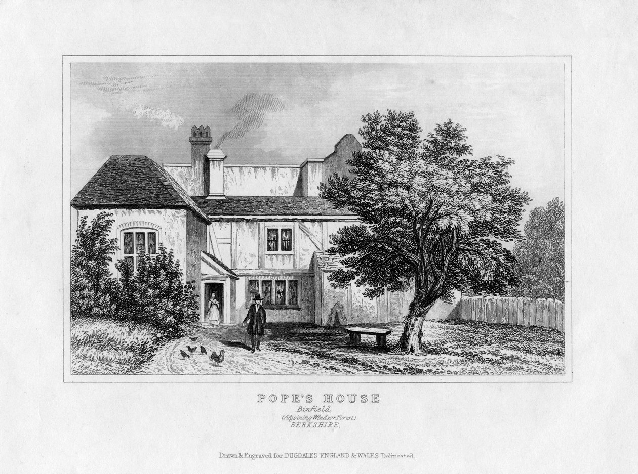 Haus von Alexander Pope, Binfield, Berkshire, Mitte des 19. Jahrhunderts von Unbekannt