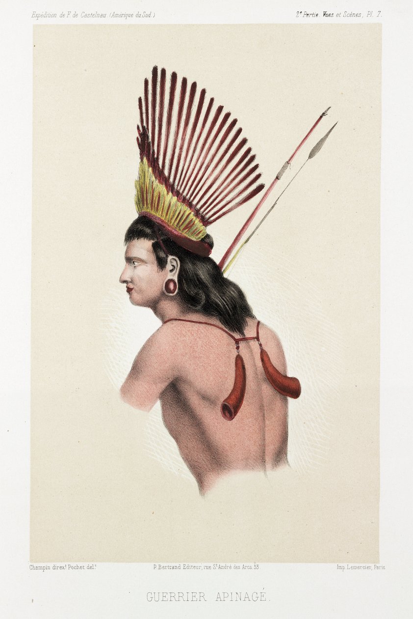 Apinage-Krieger, Brasilien, ca. 1843-1847 von Unbekannt