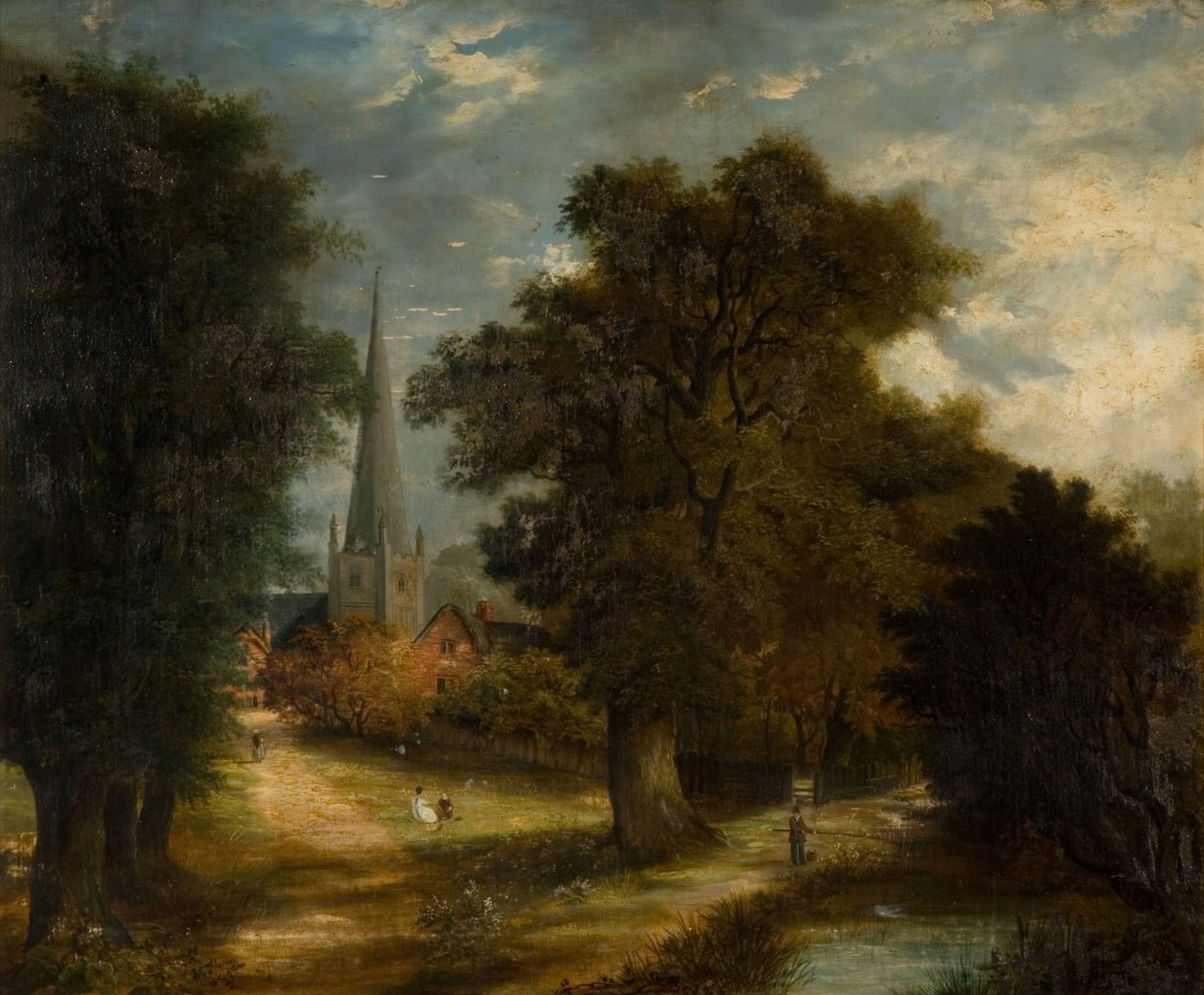 Aston Kirche und Dorf, [undatiert] Jetzt Aston, Birmingham von Unbekannt