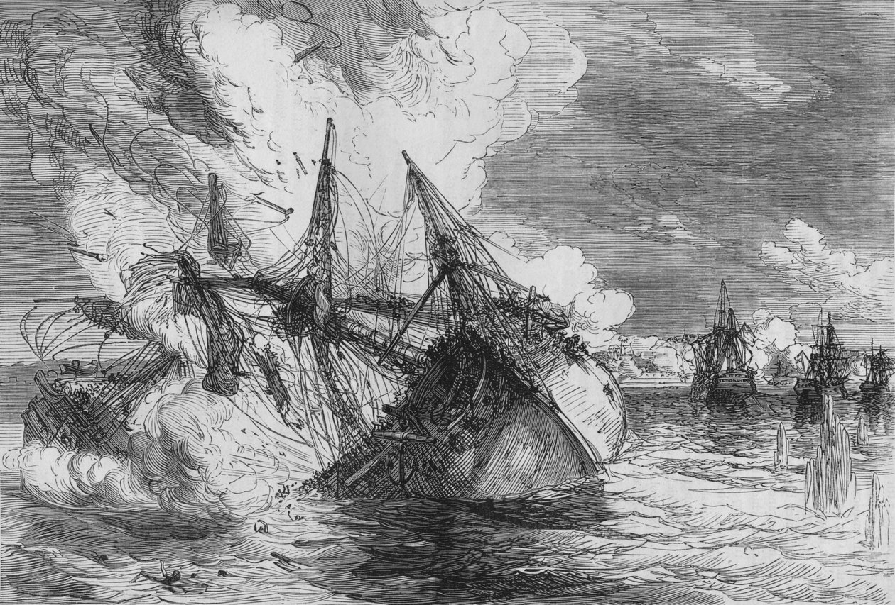 Angriff auf Nova Colonia, um 1880 von Unbekannt