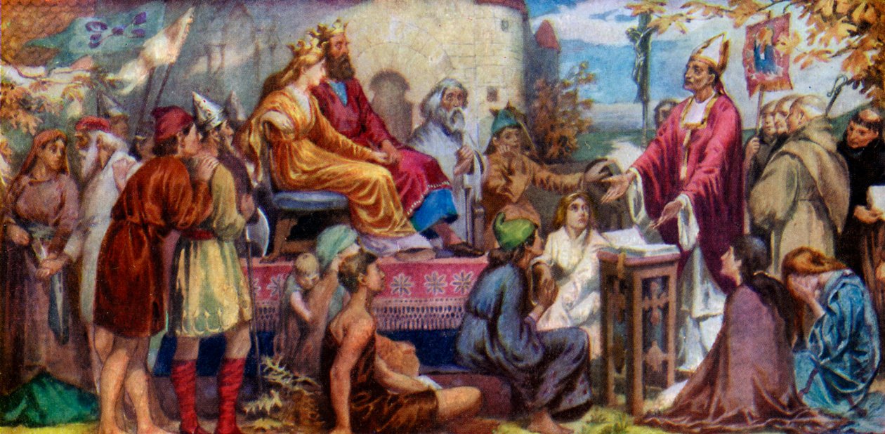 Augustinus predigt Ethelbert und Bertha, 1925 von Unbekannt