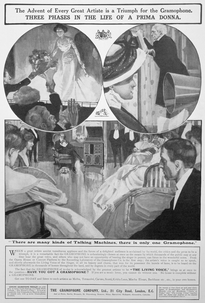 Werbung für die Gramophone Co, 1909 von Unbekannt
