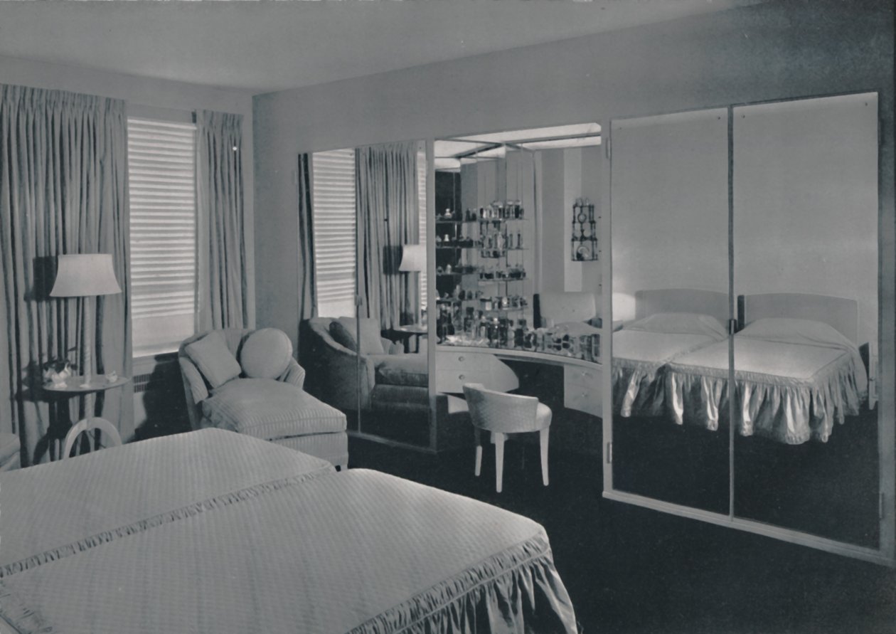 Schlafzimmer entworfen von James F. Eppenstein, Chicago, 1942 von Unbekannt