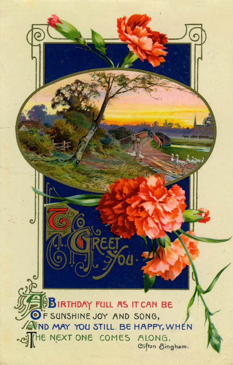 Geburtstags-Postkarte, um 1911 von Unbekannt