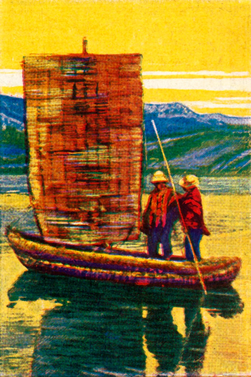 Bolivianisches Segelfloß aus Schilfrohr, um 1928 von Unbekannt