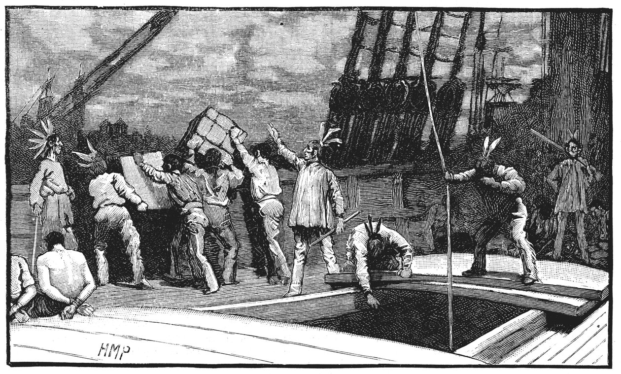 Boston Tea Party, 26. Dezember 1773 von Unbekannt