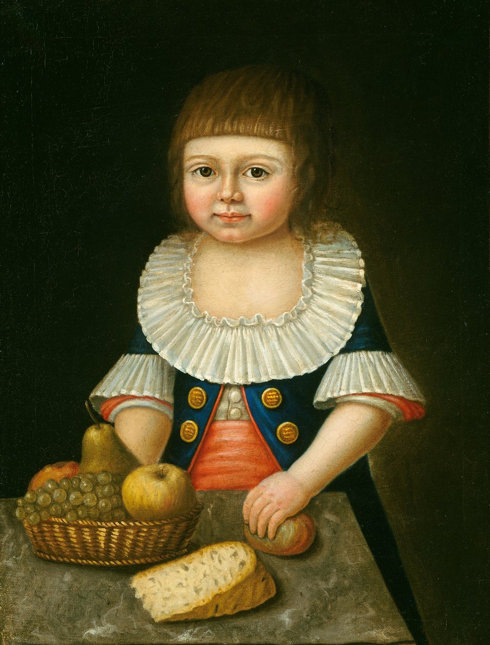 Junge mit einem Korb voller Früchte von Unbekannt