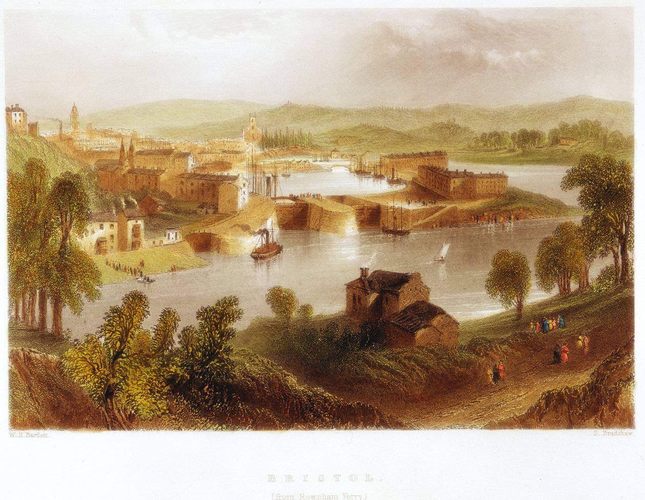 Bristol von der Rownham-Fähre, 1841 von Unbekannt