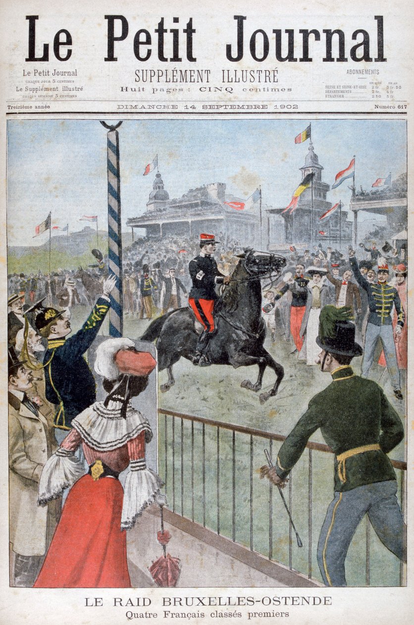Pferderennen von Brüssel nach Ostende, 1902 von Unbekannt