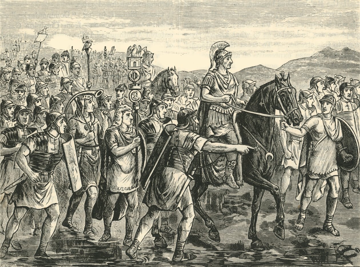 Caesar überquert den Rubikon, 1890 von Unbekannt