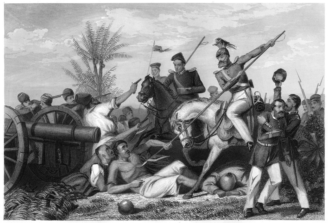 Eroberung einer Kanone in Banda, 1858, um 1860 von Unbekannt