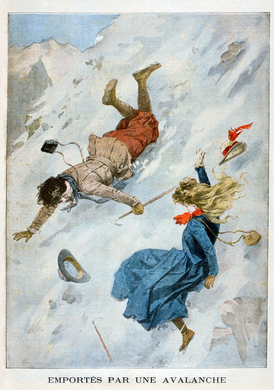 Von einer Lawine mitgerissen, 1901 von Unbekannt