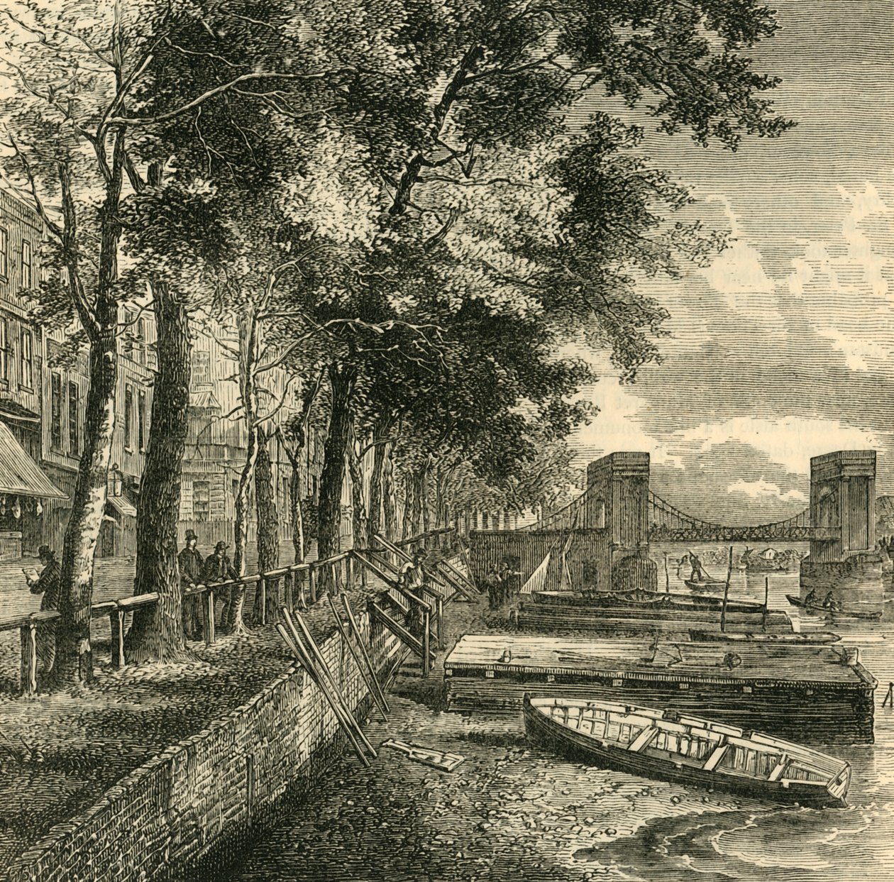 Cheyne Walk und Cadogan Pier, ca. 1876 von Unbekannt