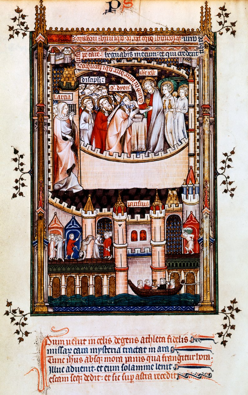 Christus gibt St. Denis die Kommunion, 1317 von Unbekannt