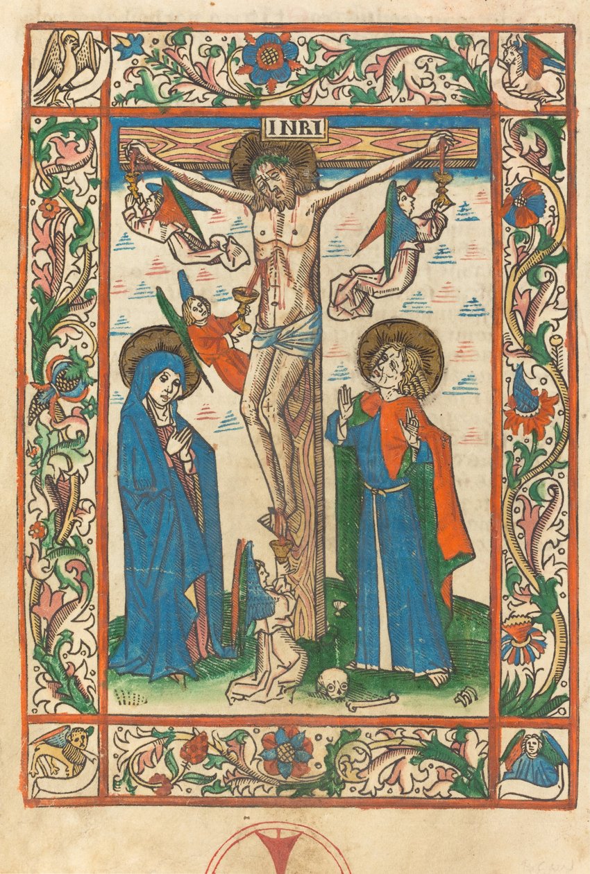 Christus am Kreuz mit Engeln von Unbekannt