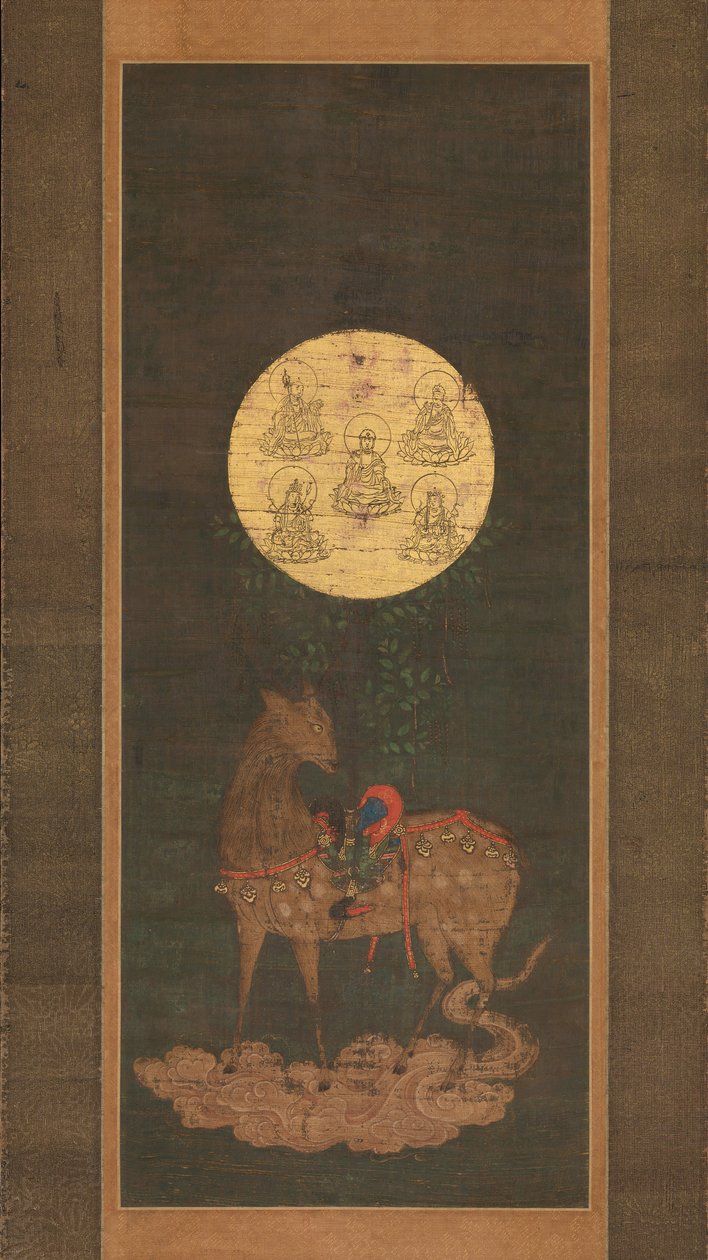 Hirsch-Mandala des Kasuga-Schreins, spätes 14. Jahrhundert von Unbekannt