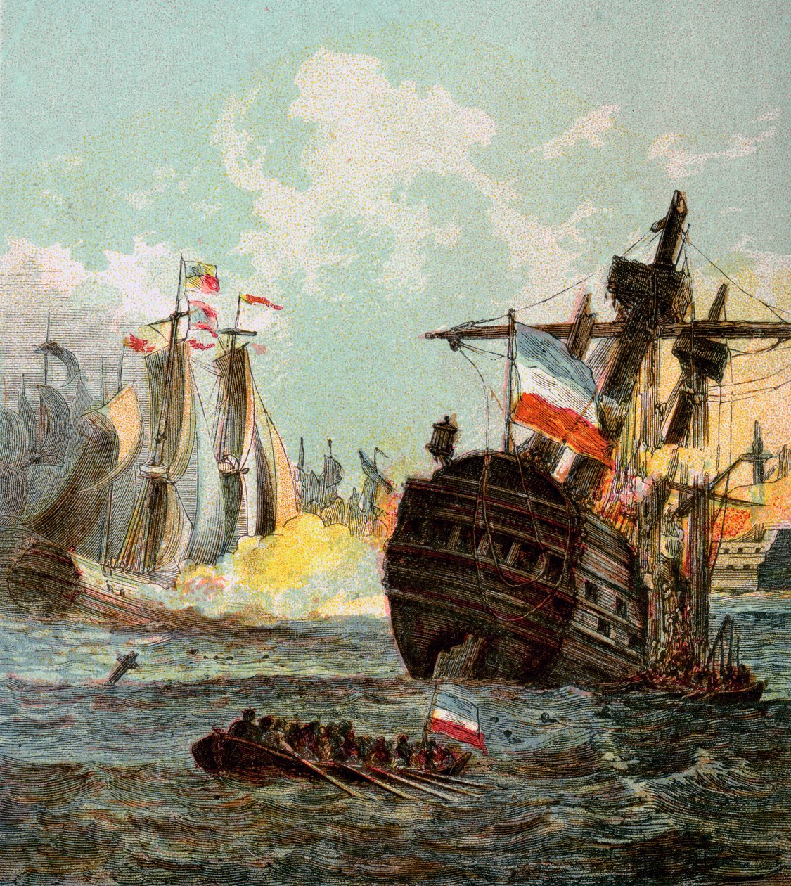 Niederlage der niederländischen Flotte, 1666 von Unbekannt