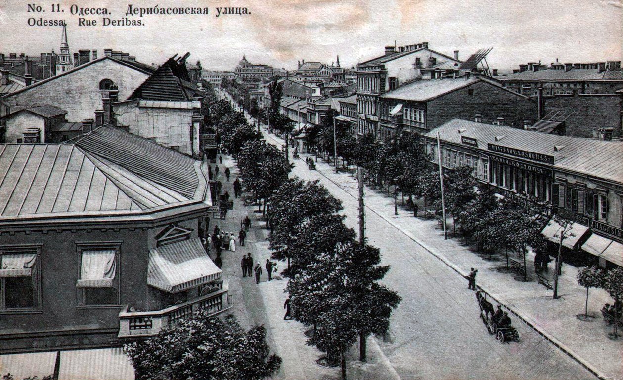 Deribasovskaya Straße, Odessa, Russland, Mitte 19. Jahrhundert von Unbekannt