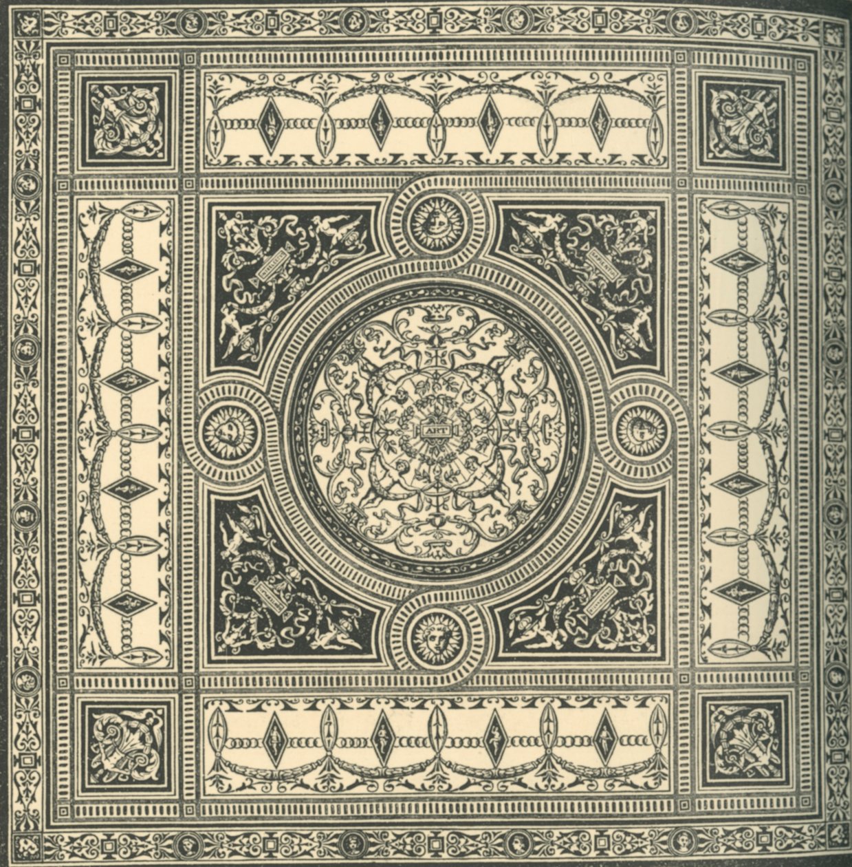 Entwurf für eine Decke, ca. 1860er, 1881 von Unbekannt