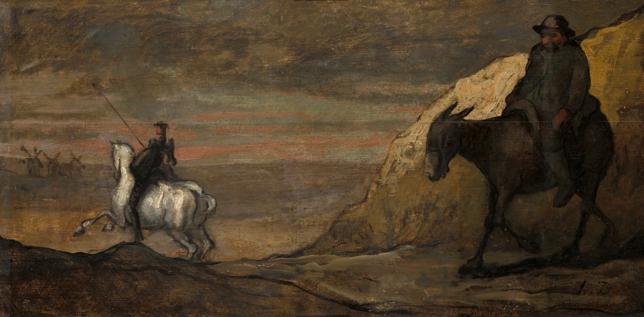 Don Quijote und die Windmühlen, ca. 1850 von Unbekannt
