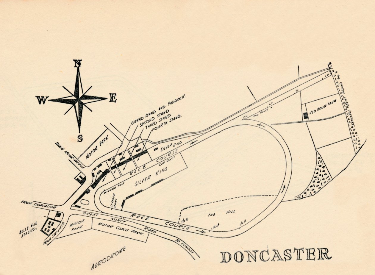Rennbahn von Doncaster, 1940 von Unbekannt