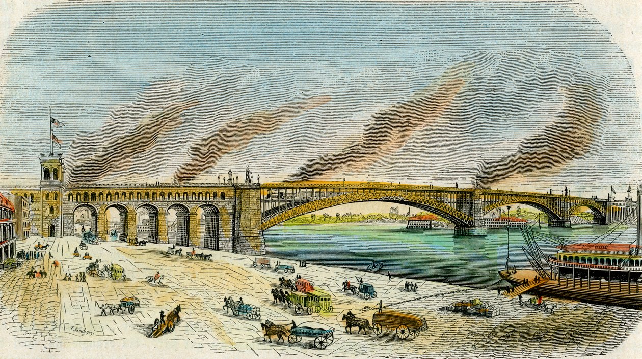 Eads Bridge, St. Louis, Missouri, USA, ca. 1874 von Unbekannt