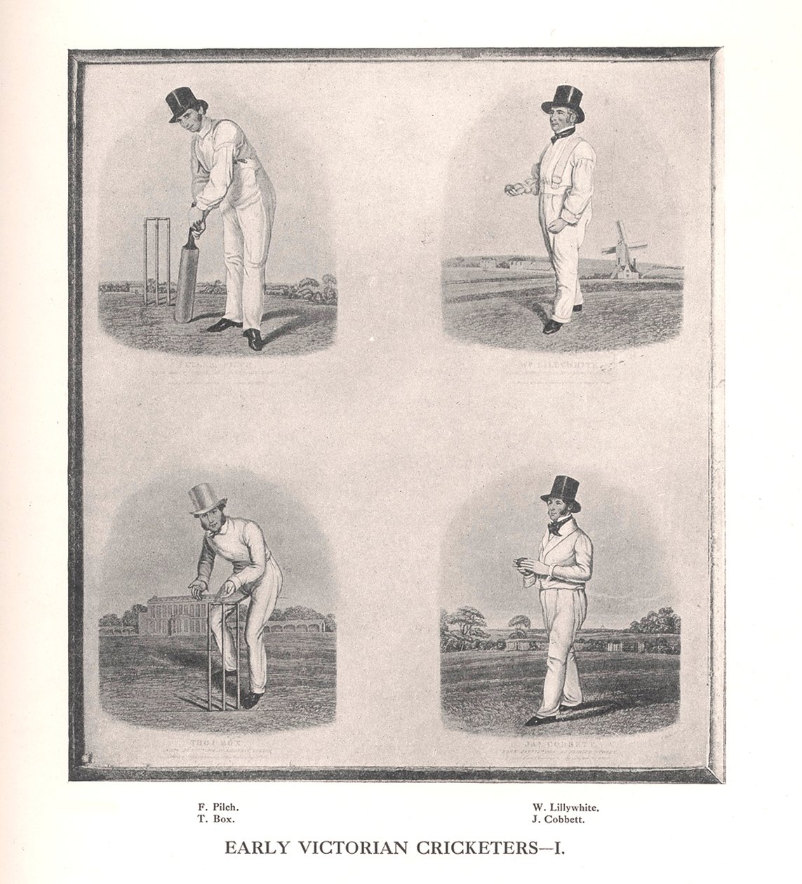 Frühe viktorianische Cricketspieler, 19. Jahrhundert, 1912 von Unbekannt