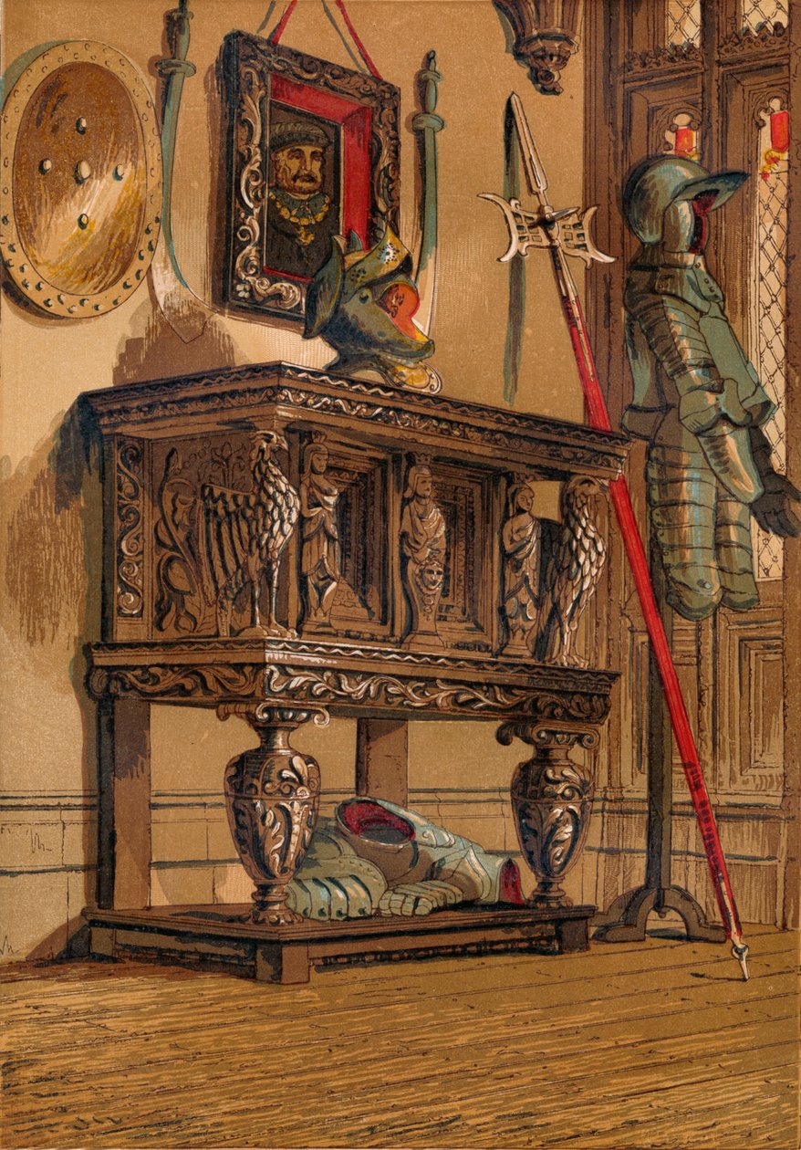 Elisabethanisches Sideboard oder Hofschrank, um 1845 von Unbekannt