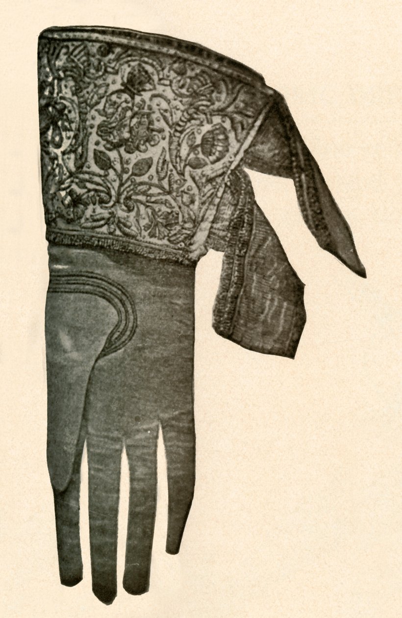 Bestickter Handschuh, ca. 17. Jahrhundert, 1937 von Unbekannt